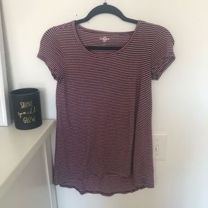 red and white stripped t-shirt